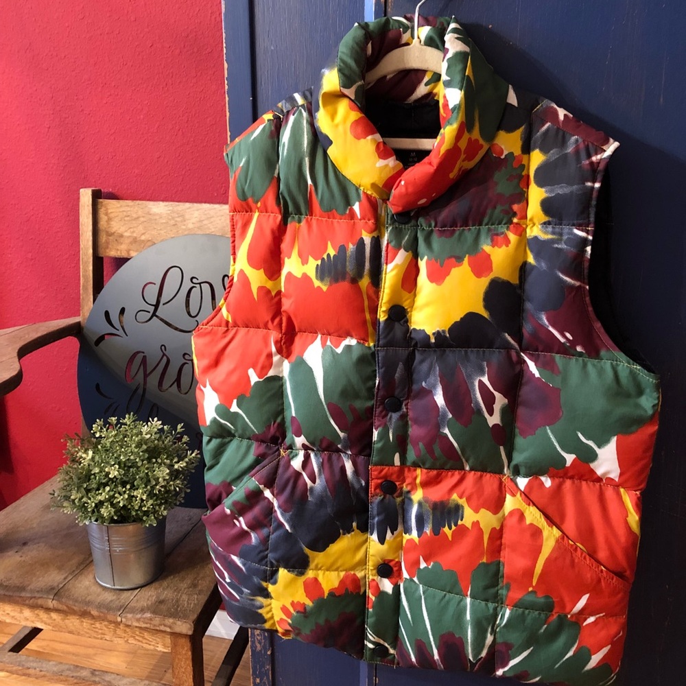 Lands’ End Tie Dye Puffy Vest, Small